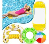Lubibi Fauteuil Gonflable de Piscine,Matelas Gonflable Piscine,Hamac Gonflable,90CM Anneau de Natation Gonflable,Ballons de Plage gonflables,Beach Ball,Jouet Gonflable pour Piscine, Adultes et Enfants