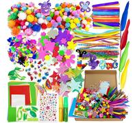 Lubibi Kit Bricolage, DIY Activités Manuelles pour Enfants 3-12 Ans, Avec Cure-Pipe, Pompons, Yeux Gluants, Scrapbooking et Plumes, Fournitures Éducatives, Loisirs Créatifs