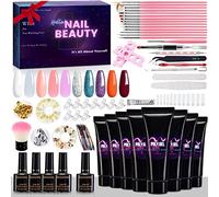 Lubibi Kit Vernis Gel Semi Permanent, Kit de Démarrage pour Les Ongles, Nail Extension Gel Set, 8 Polygel Couleur 15ML, 2 Vernis à Ongles