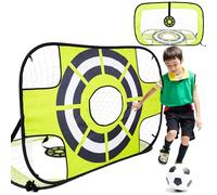 Lubibi Lot de buts de football pour enfant,But de Football 2 en 1,But de Football Pliable,Pop-up But de Foot Cage avec Sac Rangement,Entraînement au jardin, à l'aire de jeux,à la cour,120x80x80cm,vert