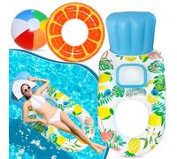 Lubibi Matelas Gonflable Piscine,Bouee Piscine Adulte,Hamac d'eau Gonflable,Anneau de Natation Gonflable,Flotteur de Piscine Gonflable,Ballon de Plage,Beach Ball,pour Piscine,Plage,Adultes et Enfants