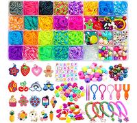 Lubibi Perles pour Enfants,2000 Enfants Bricolage Perles Set,Perles Plastique Coloré24 Compartiments Kit De Loisirs Créatifs De Bijoux Fabrication Bracelet Collier comme Cadeau pour Les Enfants Filles