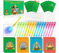 Lubibi Stylo Encre Invisible et Carnet de Notes,Crayons à Encre Invisible,16 Pack Animaux Petits Cadeaux Anniversaire Filles et Garçons,Remplisseurs festifs et jouets piñata,jeux anniversaire enfants