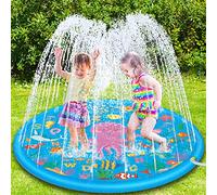 Lubibi Tapis de Jet d'eau Jet et D'éclaboussure pour Jouets Enfants,170CM Tapis de Jeu Éclabousser d'eau D'arrosage Jouets d'eau de Pulvérisation D'extérieur pour Jardin D'été Activités Familiales
