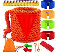 Lubibi Tir à la Corde Jeux Exterieur Enfant Adulte,Tug of War Rope,6 M Corde de Tir à la Corde avec Médailles et Sifflet,Corde en Coton pour Tir à la Corde,Jeux de Jardin,Jeux d'équipe en Plein Air