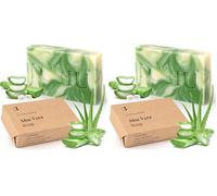 lubiu Savon Aloe Vera - 100g Savon Solide Corps Main et Visage pour L'hydratation - Parfum et Naturel a Froid Saponifie (Lot de 2)