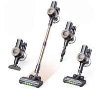 Lubluelu Aspirateur sans Fil Léger & Silencieux avec Affichage LED, Moteur Puissant 400 W, Aspiration 45 kPa pour Poils d’Animaux, Tapis, Sols Durs & Voiture, Noir & Doré