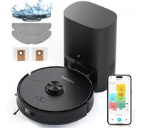 Lubluelu L15 Max Robot aspirateur et laveur 3-en-1 silencieux avec navigation laser et sauvegarde de 5 cartes et commande via application, 4000 Pa, 12 accessoires inclus - 37,4 x 36,2 x 40,3 cm