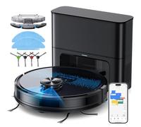 Lubluelu SL60 Pro Robot Aspirateur Laveur avec Station Automatique Poussière Puissante et Silencieux,4000pa,Navigation Laser,Batterie 180Mins,Robot Laveur de Sol pour Poils d'animaux,WiFi/App/Alexa