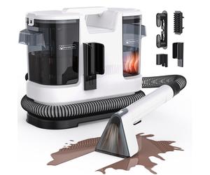 Lubluelu V8 Nettoyeur de tapis filaire 1400 W, 15 000 Pa de puissance d’aspiration, détachant à eau chaude, grand réservoir d’eau et cordon électrique long