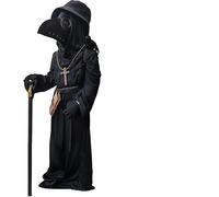 Lubolee Costume Docteur de la Peste pour Enfant-Déguisement Effrayant et Amusant pour Garçon avec Masque en Cuir, Chapeau, Gants, Collier en Bois,Carnet et Canne (4-5 ans)
