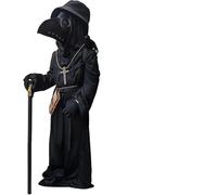 Lubolee Costume Docteur de la Peste pour Enfant-Déguisement Effrayant et Amusant pour Garçon avec Masque en Cuir, Chapeau, Gants, Collier en Bois,Carnet et Canne (6-8 ans)