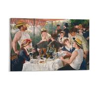 LUBOYANG Affiche d'art Pierre Auguste Renoir - Déjeuner de la fête nautique (1880-1881) - Impression sur toile - Décoration murale - Cadre - 60 x 90 cm