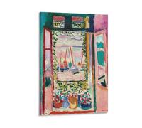 LUBOYANG Henri Matisse Affiche de fenêtre ouverte sur toile - Décoration murale - Cadre - 50 x 75 cm