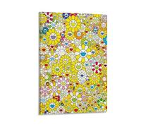 LUBOYANG Takashi Murakami Poster Fleurs avec Smiley Art Poster Impression sur toile Décoration murale Cadre 30 x 45 cm