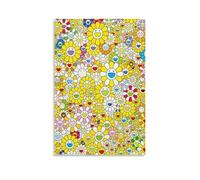 LUBOYANG Takashi Murakami Poster Fleurs avec Smiley Art Poster Impression sur toile Décoration murale Sans cadre 50 x 75 cm