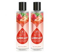 Lubrifiant Intime Personnel, Gel Hydratant Base Aqueuse, Longue Durée pour Femmes, Hommes et Couples, Sans Sucre, Sans Taches, 2 x 200ml (Fraise)
