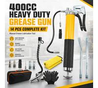 Lubrificateur manuel robuste 400CC, kit d'outils de lubrification à l'huile manuel 14 pièces avec tuyau d'extension flexible, coupleur de verrouillage, aiguille, buse pour voitures, VUS, camions, Yell