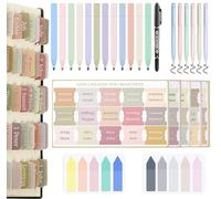 Lubsmuns Kit de journal biblique avec 12 surligneurs et stylos sans bavure, fournitures d'étude de la Bible avec stylos, onglets de la Bible et notes adhésives (26)