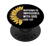 Luc 1:37 1 37 Dieu Jésus Religieux Rien Dieu Impossible PopSockets PopGrip Adhésif