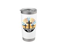 Luc 1:37 1 37 Dieu Jésus Religieux Rien Impossible Croix Gobelet isotherme en acier inoxydable double paroi