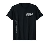 Luc 1:37, Nothing is Impossible for God, Hope, Christian T-Shirt Graphique avec Valeur
