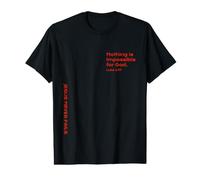 Luc 1:37, Nothing is Impossible for God, Hope, Christian T-Shirt Graphique avec Valeur