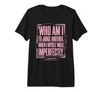 Luc 6:37 Verse Bible Non-Judgment Faith Citation T-Shirt Haut de Gamme