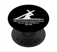 Luc 9 : 23 Prends sa Croix Tous Les Jours, suis-Moi PopSockets PopGrip Adhésif