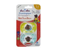Luc et Léa Sucette Physiologique Petit Ours Brun +0m Lot de 2