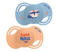 Luc et Léa Collection 2 Sucettes Anatomiques Tetine Extra-slim +18 mois Heros