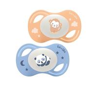 Parapharmacie en ligne > Bébé & Maman > Accessoires bébé > Sucettes et attache-sucettes Luc et Léa Collection Nuit 2 Sucettes Anatomiques Téterelle Extra-Fine 6-18 Mois