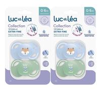 LUC ET LEA Duo de sucettes anatomiques extra-fines - Renard et Petit Cœur 2x1 pc(s)