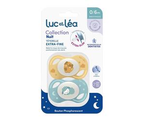 LUC ET LEA Duo de sucettes nuit anatomiques Sucette(S) 1 pc(s)