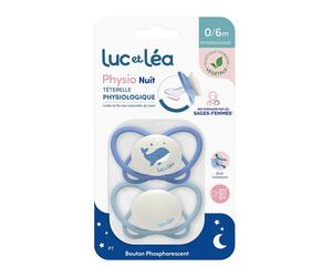 LUC ET LEA Duo de sucettes nuit physiologiques - Baleine Sucette(S) 1 pc(s)