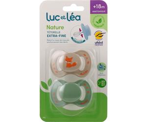 Luc et Léa Nature Sucette Anatomique Renard +18M 2 Unités