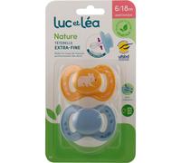 Luc et Léa Set Nature Sucette Anatomique Téterelle Extra Fine 6-18m 2 Unités