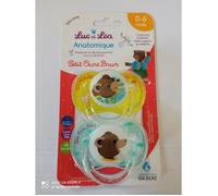 Luc et Léa Sucette Anatomique Petit Ours Brun +0m Lot de 2