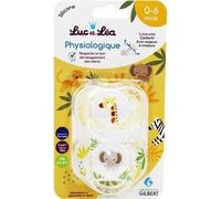 Luc Et Léa Sucette Physiologique +0m Girafe Éléphant Lot De 2 Multicolore