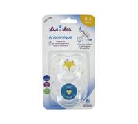 Luc Et Léa Sucette Silicone Edition Limitée Duo Renard Petit Coeur 0-6mois Multicolore