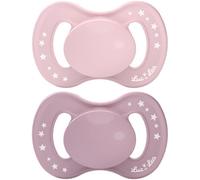 Luc et Léa Sucettes Végétales Anatomiques Silicone Rose - Violet 0-6 mois x 2 - Sucettes et attache-sucettes - Pharmacie en ligne LaSante.net