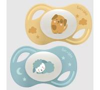 Luc et Léa, Tétine en Silicone Extra Souple, Collection Tétérelle,Lot de 2 (nuit 0-6 mois C8)