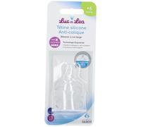 Luc et Léa Tétines Silicone Anti-Colique 6m+ Liquide Épais Lot de 2