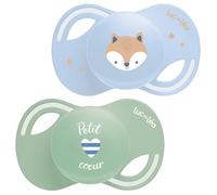 Luc et Léa – Duo de sucettes anatomiques extra-fines – Renard et Petit Cœur – 1 pc
