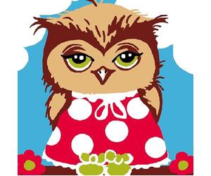 Luc Kit Canevas Soudan Chouette la Robe 25x25 cm