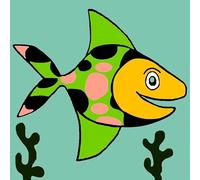 LUC Kit canevas Soudan Le Poisson 20x20cm