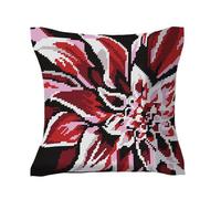 LUC - Kit coussin demi-point fleur rouge