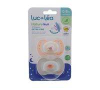Luc & Léa 2 Sucettes Anatomiques Téterelle Extra-Fine 0-6 Mois - Modèle : Mouton et Nuage