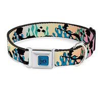 Luca and Alberto Collier pour Chien avec Boucle pour Ceinture de sécurité Motif Monstres Marins Noir 50,8 à 78,7 cm Largeur 3,8 cm