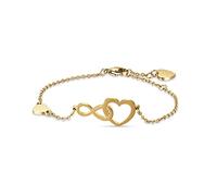 Luca Barra Bracelet en acier doré avec cœur et infini